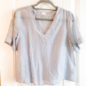 Blue & White Striped Short Sleeve Shirt, A New Day